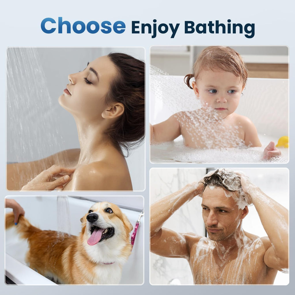 Filtered Shower Head with Handheld, High Pressure for Hard Water | 3 Spray Modes, Adjustable Angle Shower Head Water Softener, Removable Showerhead with Replacable Filter-59Ft Hose