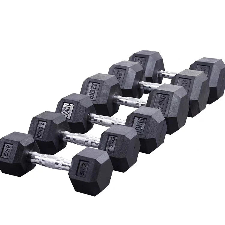 Elevate Your Workout with Our Premium Hexagonal Rubber Coated 5Lb Dumbbell Set for Strength Training