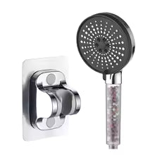5-Speed Adjustable Handheld Filter Booster Shower Head with Negative Ion Hard Water Softening Technology
