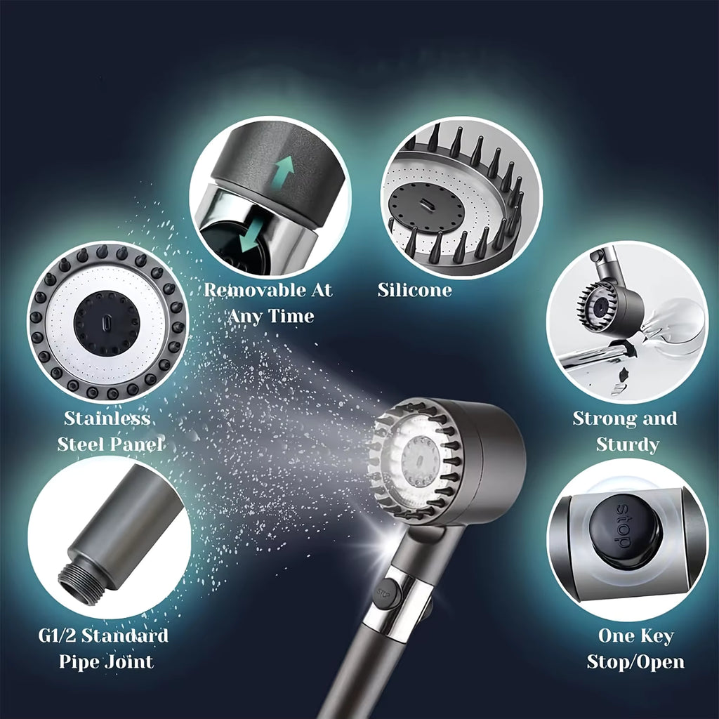 2025 New Ionic Drop Turbo Filter Shower Head with Handheld Spray