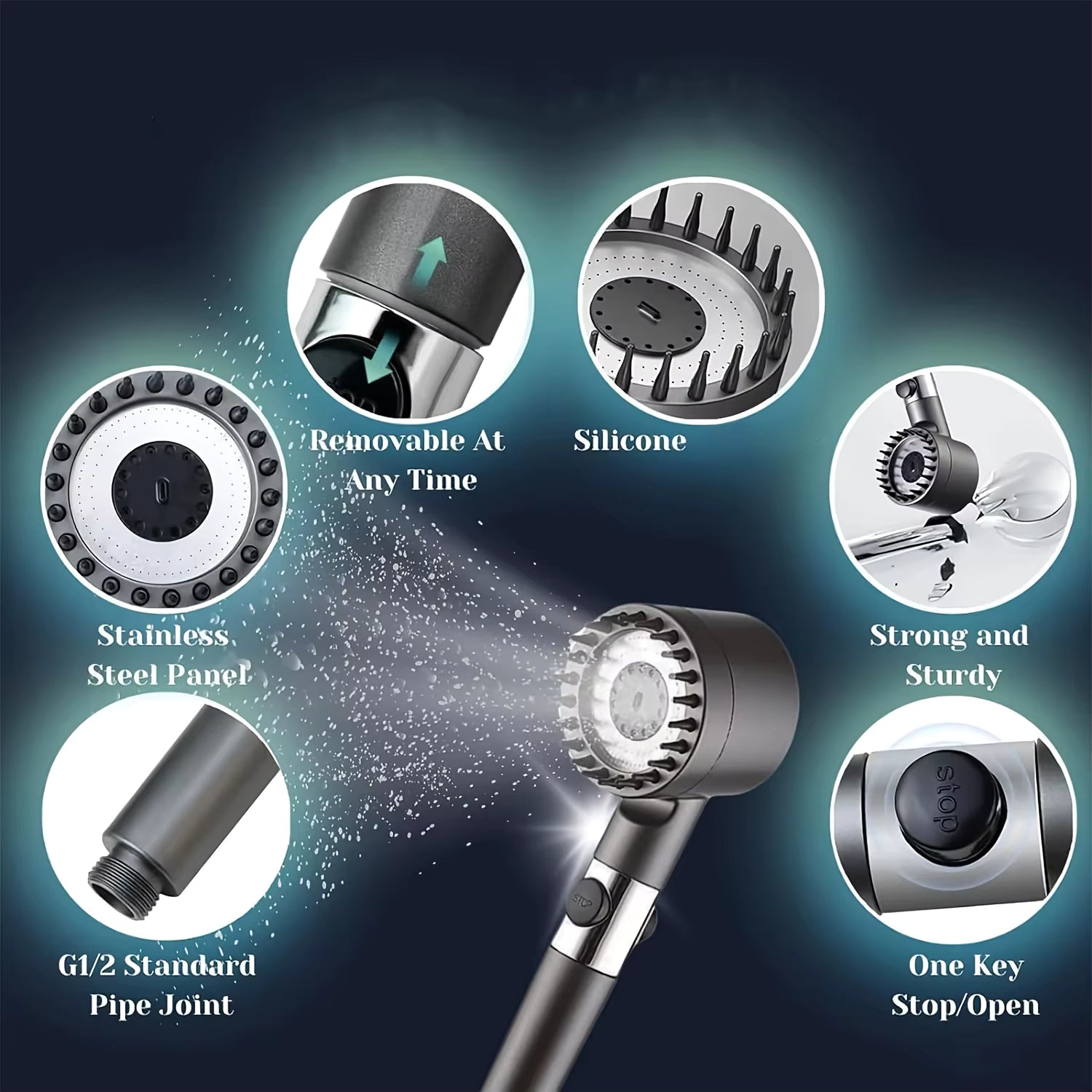 2025 New Ionic Drop Turbo Filter Shower Head with Handheld Spray
