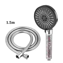 5-Speed Adjustable Handheld Filter Booster Shower Head with Negative Ion Hard Water Softening Technology