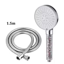 5-Speed Adjustable Handheld Filter Booster Shower Head with Negative Ion Hard Water Softening Technology