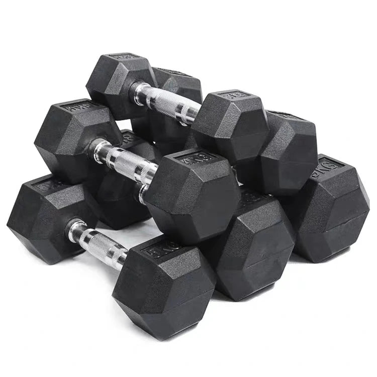 Elevate Your Workout with Our Premium Hexagonal Rubber Coated 5Lb Dumbbell Set for Strength Training