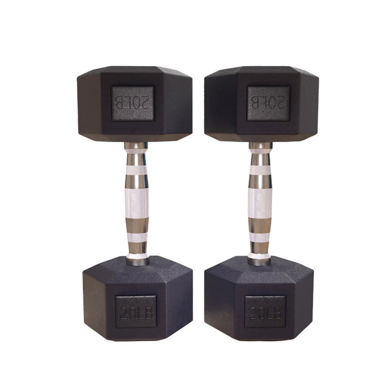 Elevate Your Workout with Our Premium Hexagonal Rubber Coated 5Lb Dumbbell Set for Strength Training