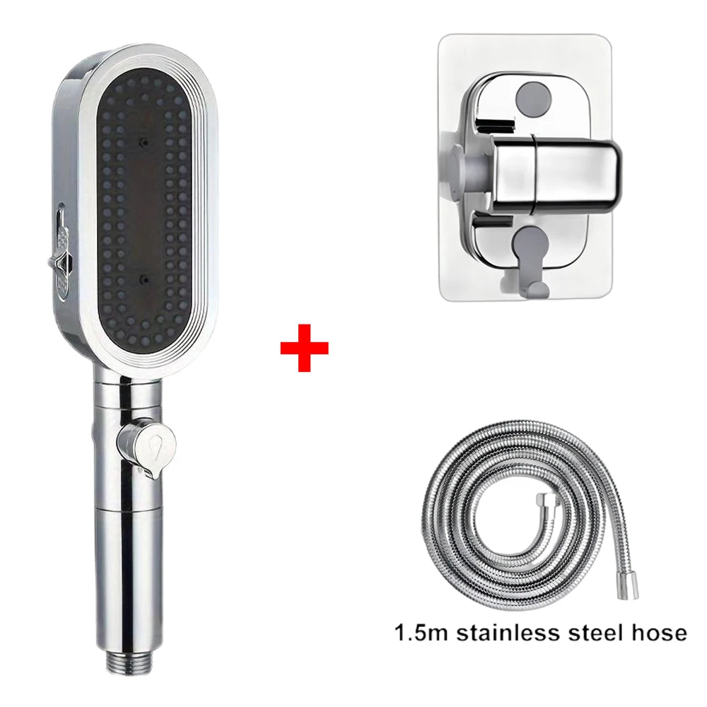 3 Modes Handheld Shower Head Strong High Pressure Water Saving Filtered Showerhead Fall-Resistant ABS Bathroom Shower Nozzle